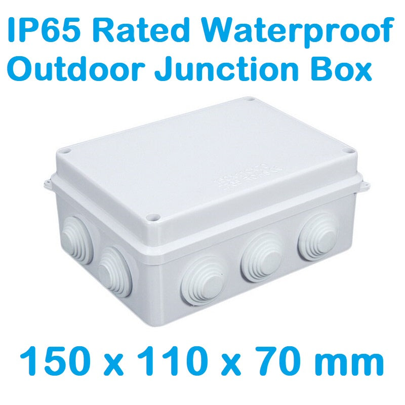 150x110x70mm IP65 Waterproof Outdoor Electrical CCTV Enclosure Square Junction Box White ABS