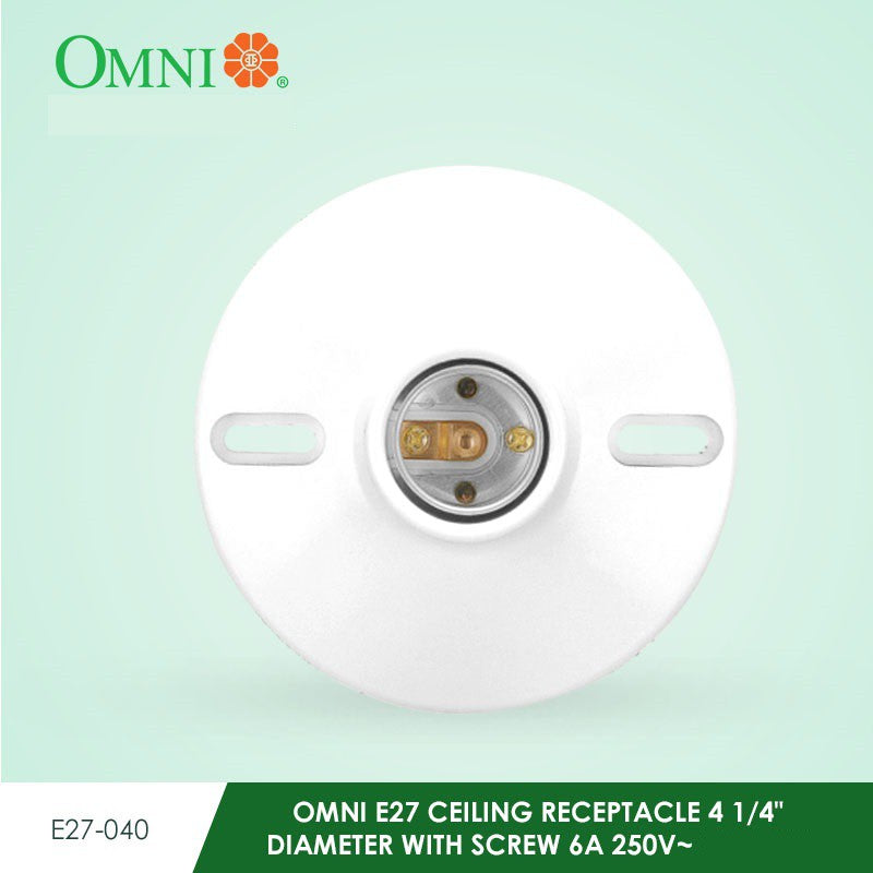 OMNI Original E27 Ceiling Bulb Light Receptacle 4 1/4" Diameter with screw E27-040