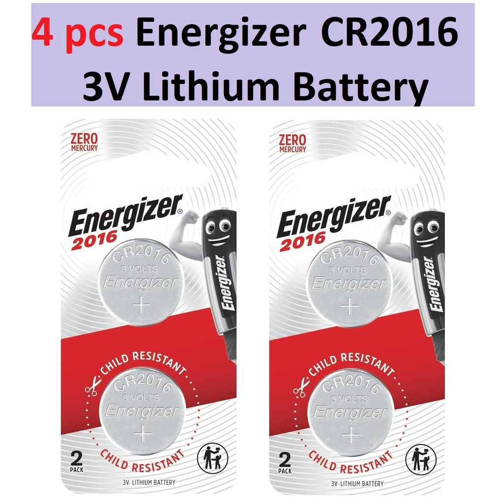 Energizer CR2016 (4 pcs) 3V Lithium Coin Cell Button Battery CR-2016 Original  CR 2016 Batteries