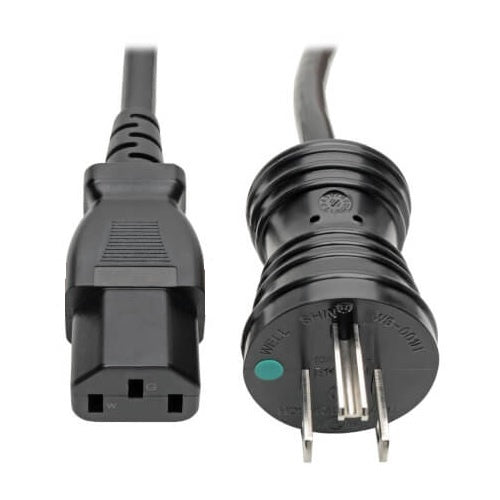 Hospital Grade Power Cord NEMA5 15P TO C13 AWG 18 1.5 Meters Green Dot NEMA5-5P 1.5m Black