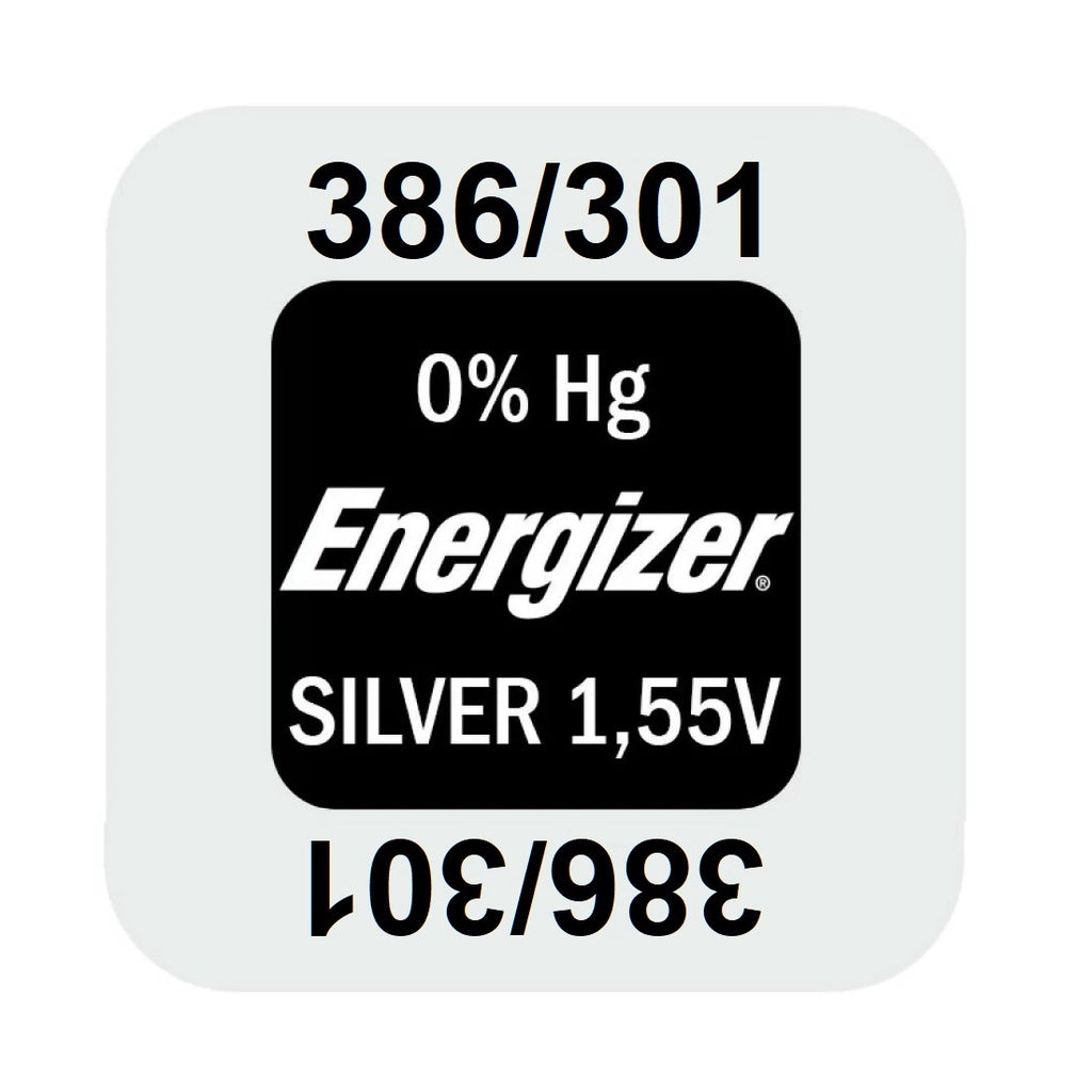 Energizer 386 301 (1pc) 1.55v  Silver Oxide Button Cell Battery  Mercury Free  386/301 SR43 SR1142SW