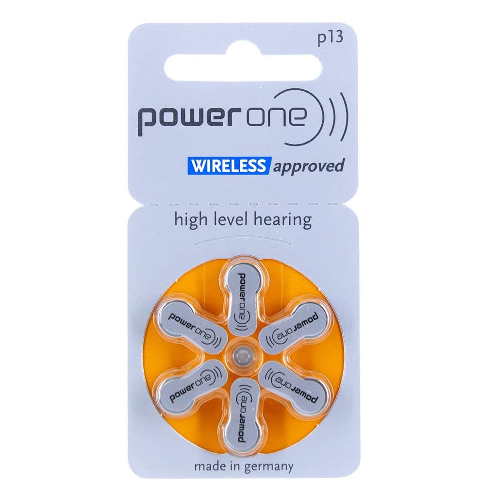 Power One Zinc Air Size 13 PR48 (6 pcs) Hearing Aid Battery Hearing Aid Batteries 1.45V A13 P13