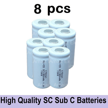 2-20pcs Screw Driver Electric Drill SC Batteries 1.2V 1800mah Sub C Ni-Cd Rechargeable Battery SUBC