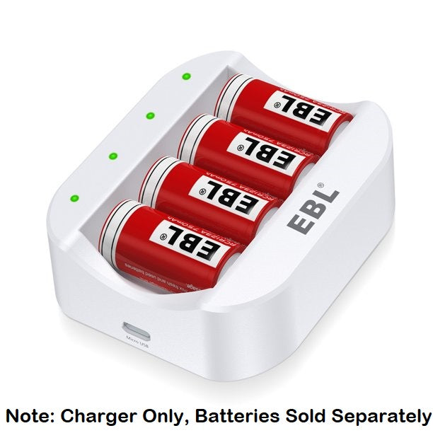 EBL LN-6668 C668 4-Bay Individual Battery Charger for RCR123A CR123A 16340  RCR2 CR2 15270