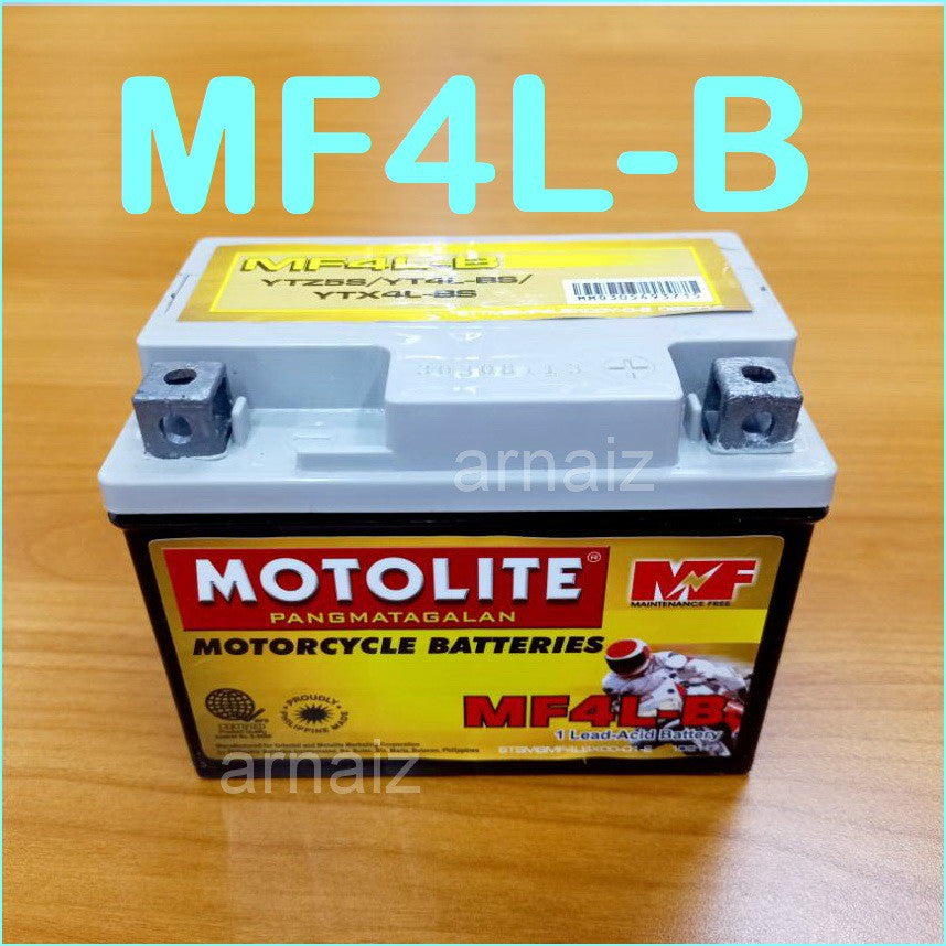 Motolite MF4L-B Maintenance Free Motorcycle Battery YTZ5S YT4L-BS YTX4L-BS MF4LB YTX4L