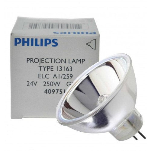 Philips 13163 ELC 24V 250W Halogen Bulb A1/259 Projection Lamp with Reflector MR16 GX5.3