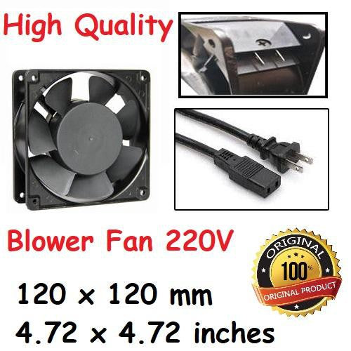 220V 120 x 120 x 38 mm AC Cooling Blower Fan Videoke CPU Fridge Fan 4.7 x 4.7 x 1.5 Inch with Grills