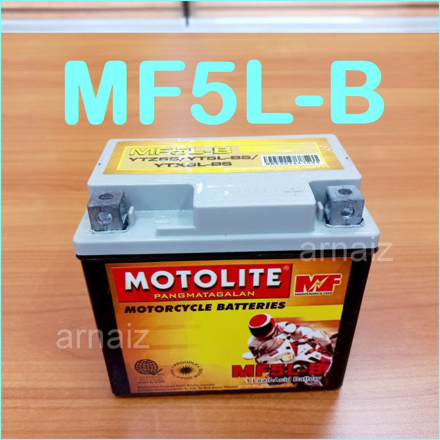 Motolite MF5L-B Maintenance Free Motorcycle Battery ( YTZ6S YT5L-BS YTX5L-BS MF5LB )