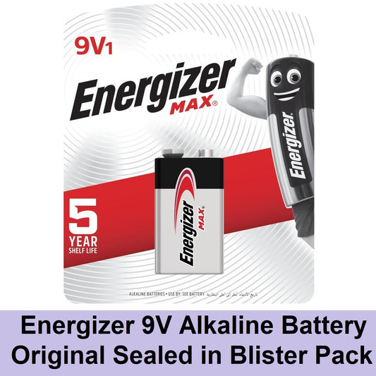 Energizer 9V Battery (1 pc) Energizer Max 9V Alkaline Batteries 522BP1 Original Sealed Blister Pack