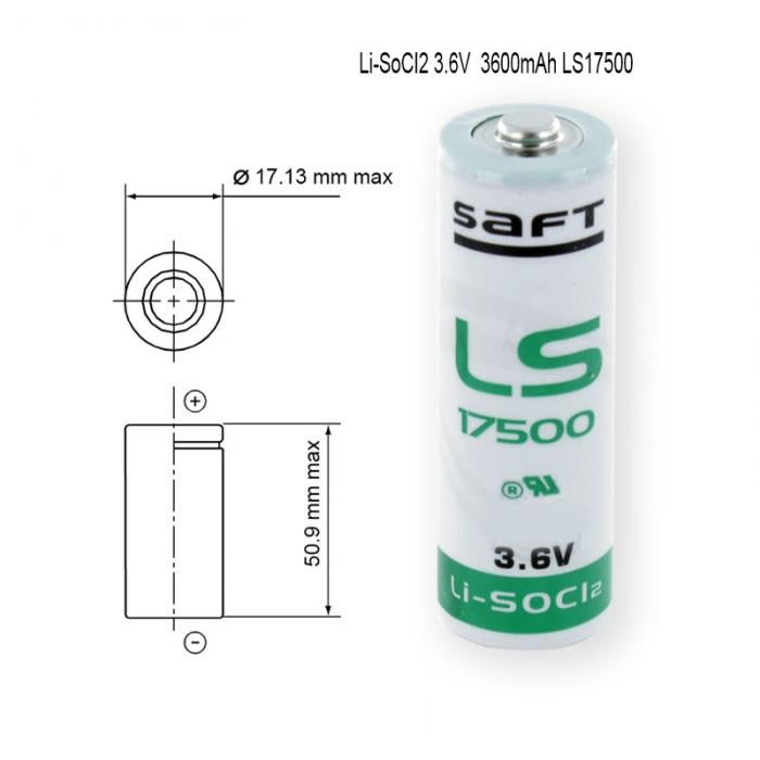 Saft LS17500 3.6v size A Lithium Battery - non Rechargeable