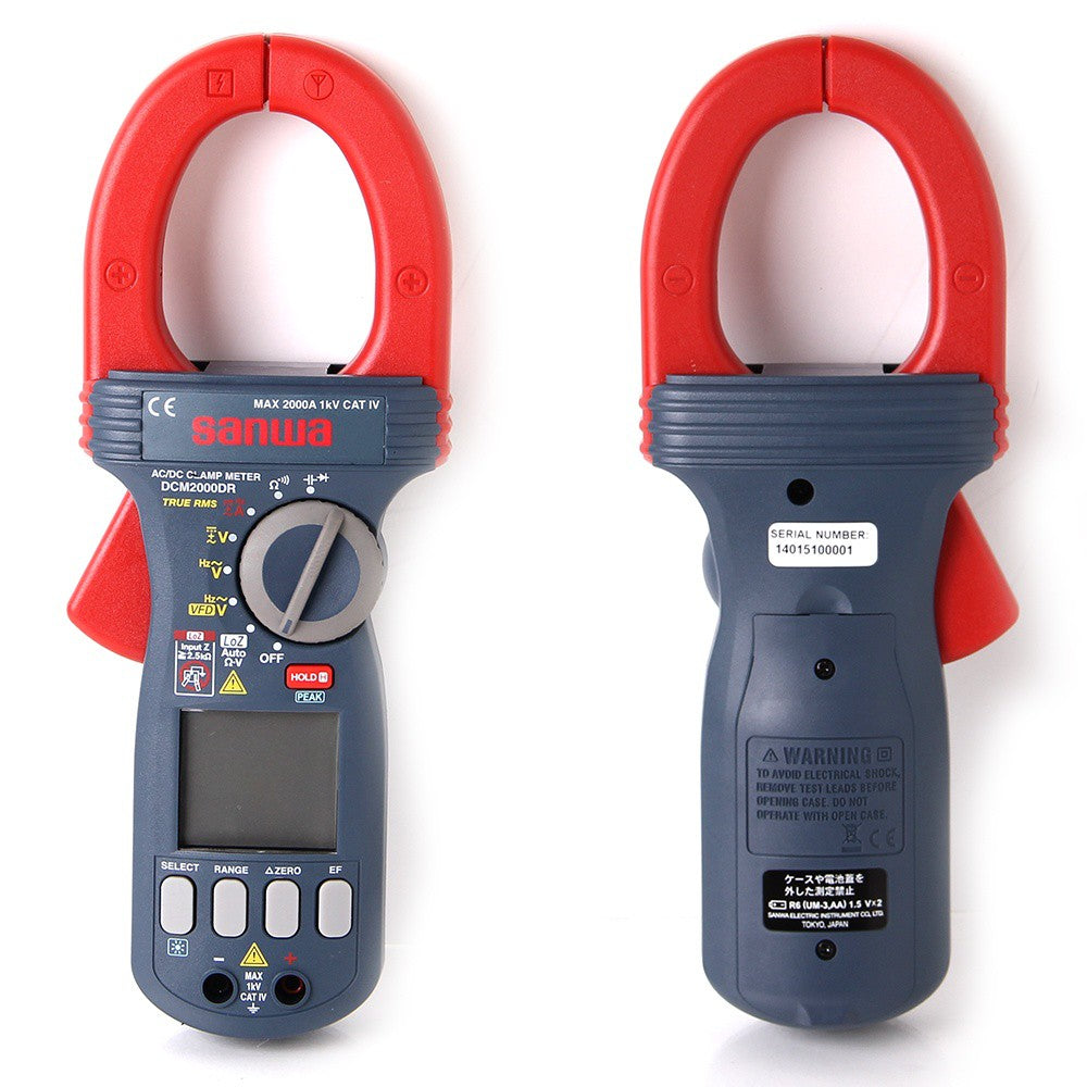 Sanwa DCM2000DR Digital Clamp Meter DC/AC current measurable max. 2000A, CAT.IV 1000V