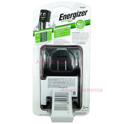 Energizer Battery Charger Recharge MAXI for AA and AAA CHVCM4 with free 4 pcs Rechargeable AA