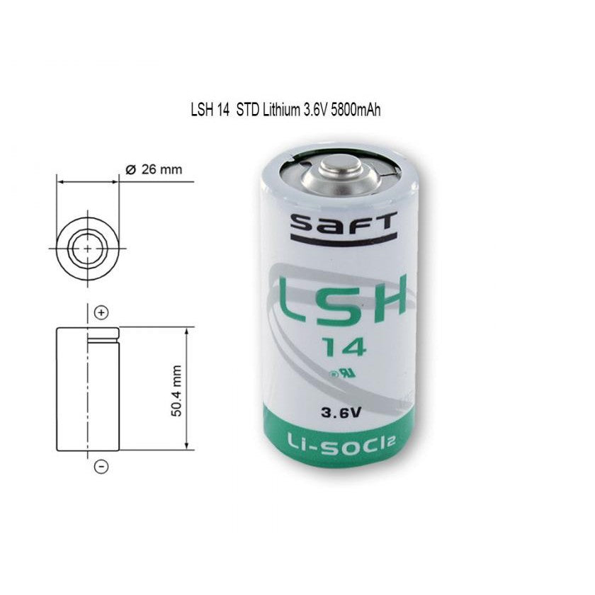 SAFT LSH14 BATTERY C Primary lithium-thionyl chloride 3.6v 5800mah