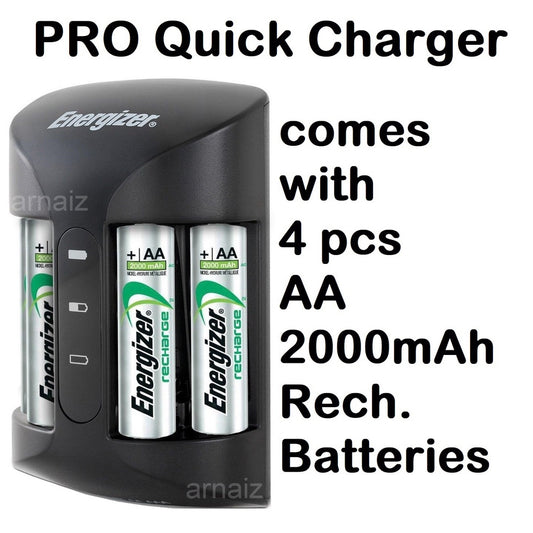 Energizer CHPRO Battery Charger Pro for AA & AAA Battery w/ FREE 4 pcs. AA Rechargeable Batteries