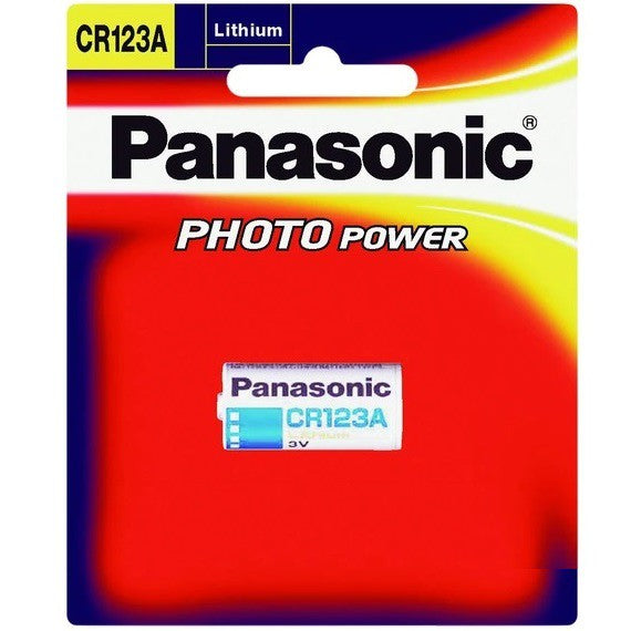 Panasonic CR123A (White) 3V Lithium Battery CR-123A Cylindrical Photo Lithium Power 3 volts CR123