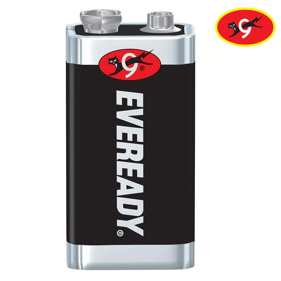 Eveready 9V Battery 9 Volts Carbon Zinc Batteries 1222BP1 Black Square