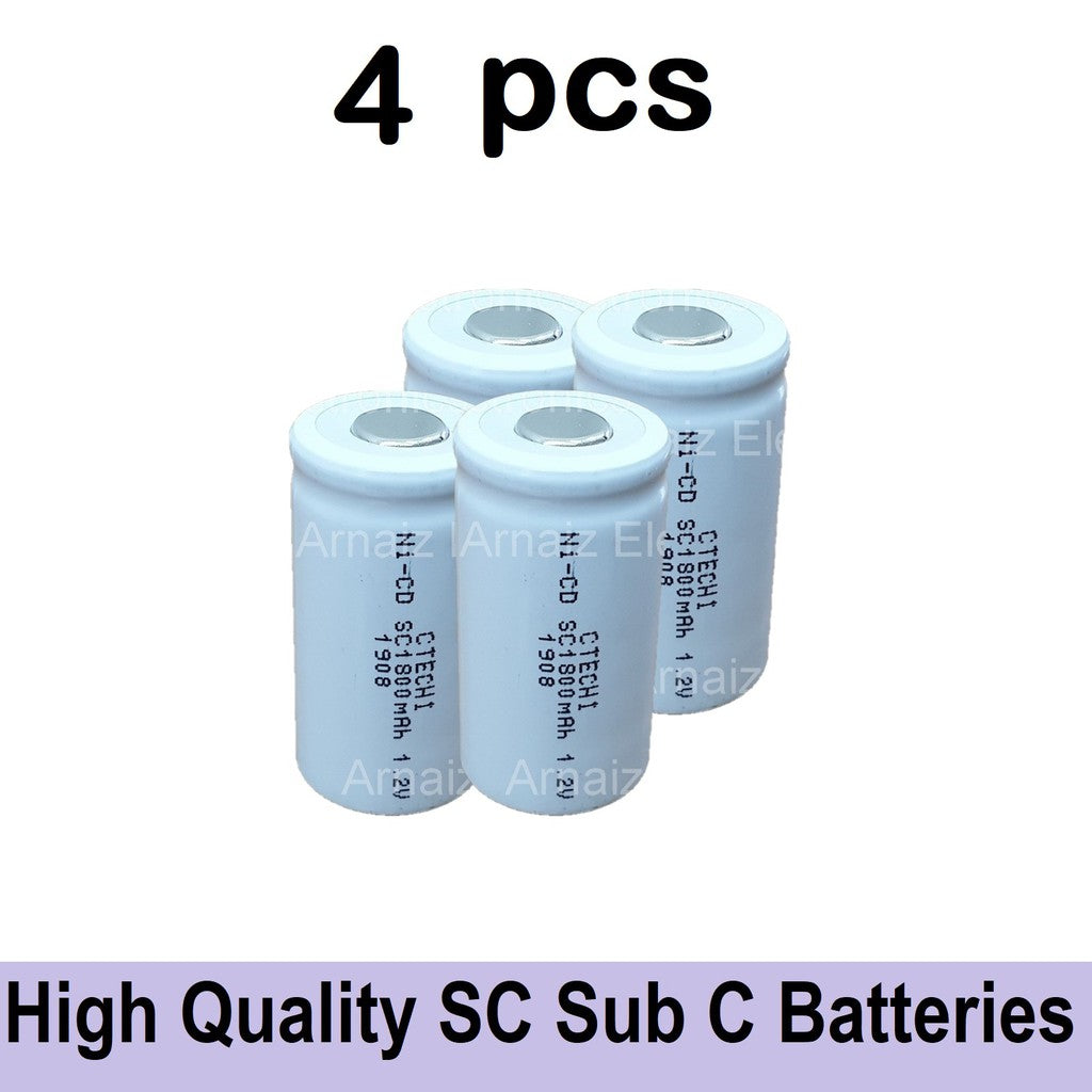 2-20pcs Screw Driver Electric Drill SC Batteries 1.2V 1800mah Sub C Ni-Cd Rechargeable Battery SUBC