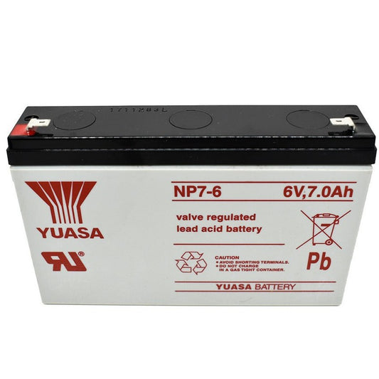 Yuasa 6V 7Ah SLA Rechargeable Battery NP7-6 Valve Regulated Sealed Lead-Acid Battery Toy Car Toycar