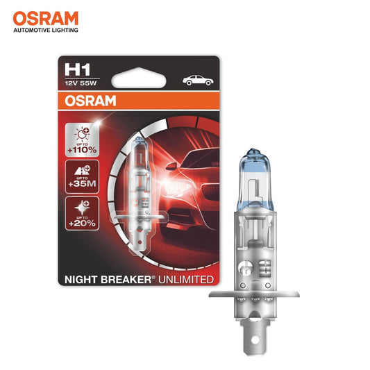 Osram H1 (1pc) Night Breaker Unlimited Nightbreaker 55w Car Headlight Bulb Halogen 64150NBU 55W 12V