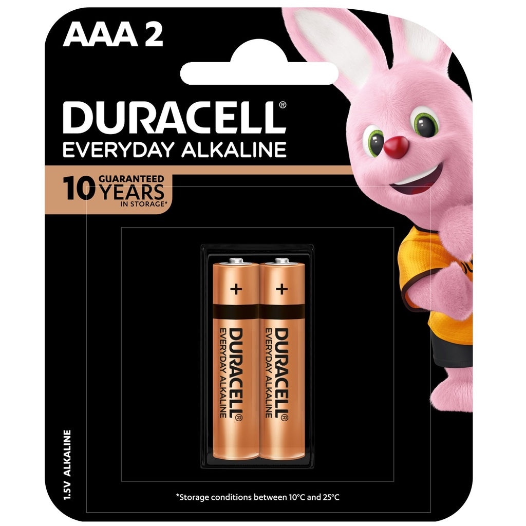 Duracell AAA (2 pc) Battery Everyday Alkaline Batteries Duracell AAA Batteries LR03 Triple A Battery