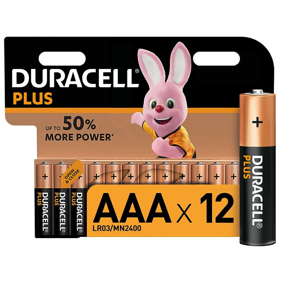 Duracell AAA Plus (12pcs) Alkaline Battery MN2400 1.5V LR03 Batteries 12 pieces per Pack BL12