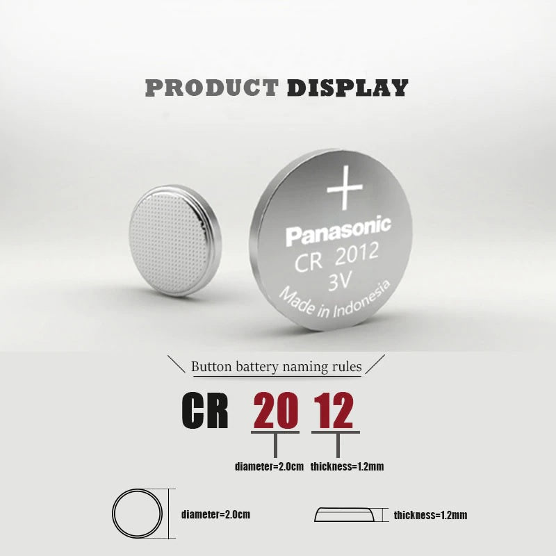 Panasonic CR2012 (1pc) 3v Lithium Button Cell Battery in Blister Pack CR 2012 Batteries 6012