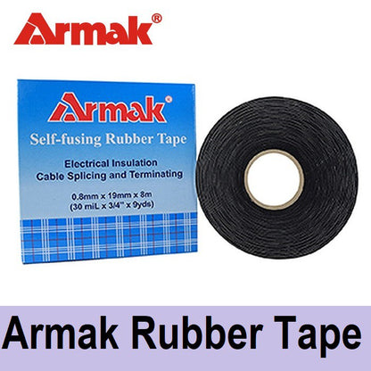 ARMAK Rubber Tape 0.8mm x 19mm x 8m ARMAK Self-fusing Butyl Butylene Rubber Tape 3/4" x 9 yards