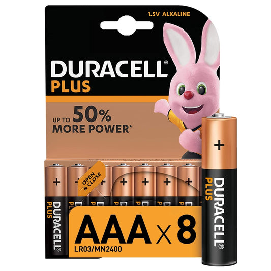 Duracell AAA Plus (8pcs) Alkaline Battery MN2400 1.5V LR03 Batteries 8 pieces per Pack BL8