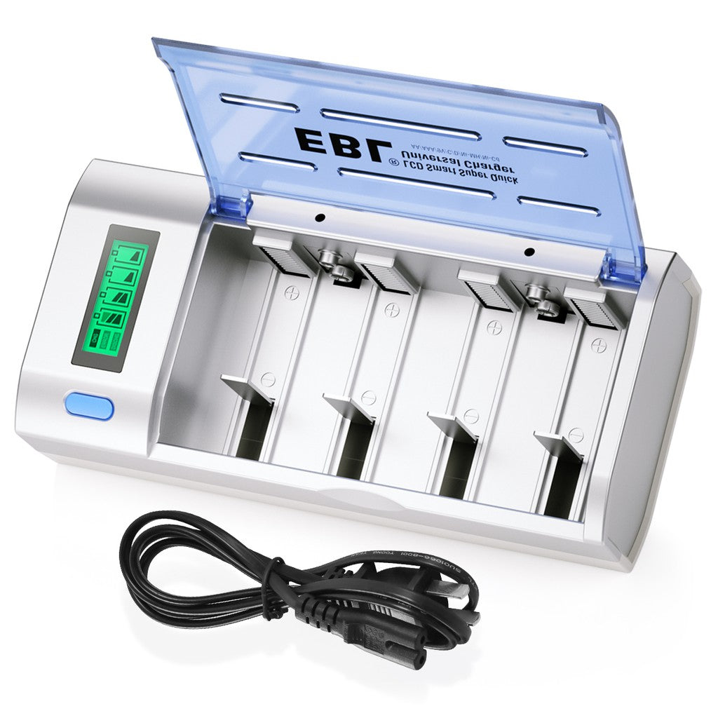 EBL Smart Battery Charger for C D AA AAA 9V Ni-MH Ni-CD Rechargeable Batteries EBL906