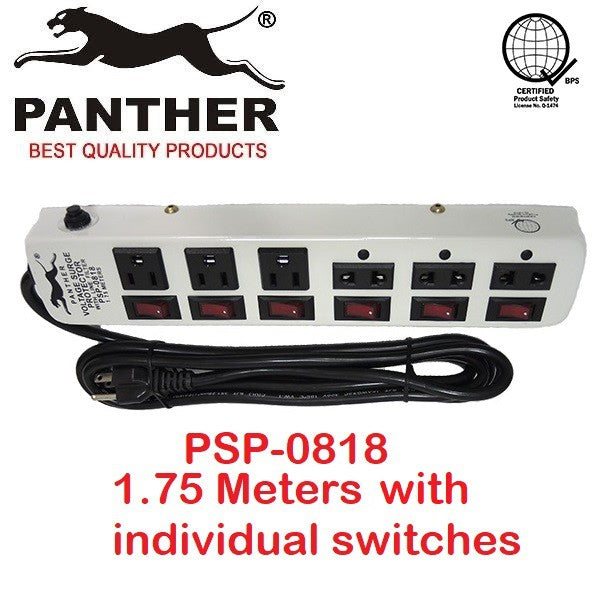 Panther Extension Cord Voltage Surge Protector with Line Filter 1.75meters PSP-0818 PSP 0818 PSP0818