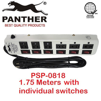 Panther Extension Cord Voltage Surge Protector with Line Filter 1.75meters PSP-0818 PSP 0818 PSP0818