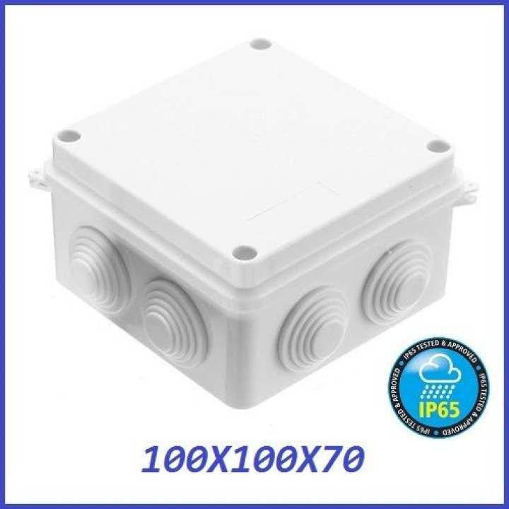 100x100x70mm IP65 Waterproof Outdoor Electrical CCTV Enclosure Square Junction Box White ABS