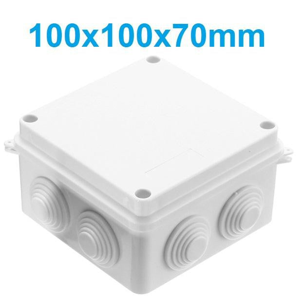 100x100x70mm IP65 Waterproof Outdoor Electrical CCTV Enclosure Square Junction Box White ABS