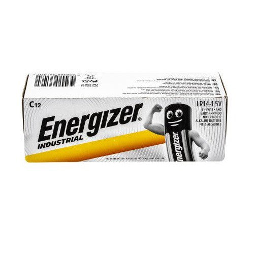 Energizer Size C (12pcs) Alkaline Industrial Battery  1.5V LR14 MN1400 Batteries 12 pieces per box