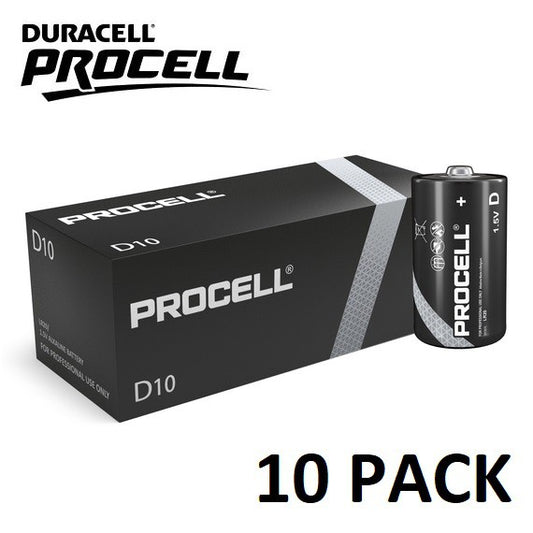 Procell Size D (10pcs) Alkaline Battery 1.5V LR20 MN1300 Batteries 10 pieces per box