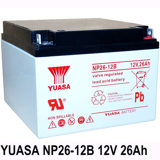 Yuasa 12V 26Ah NP26-12B 12 Volts 26 Ampere Rechargeable Sealed Lead Acid Battery Maintenance Free