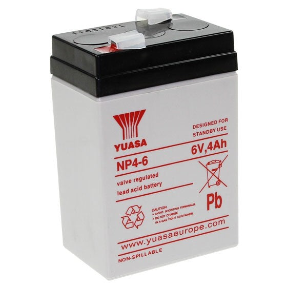 Yuasa 6V 4Ah NP4-6 6 Volts 4 Ampere Rechargeable Sealed Lead Acid Battery Maintenance Free NP 4-6 to