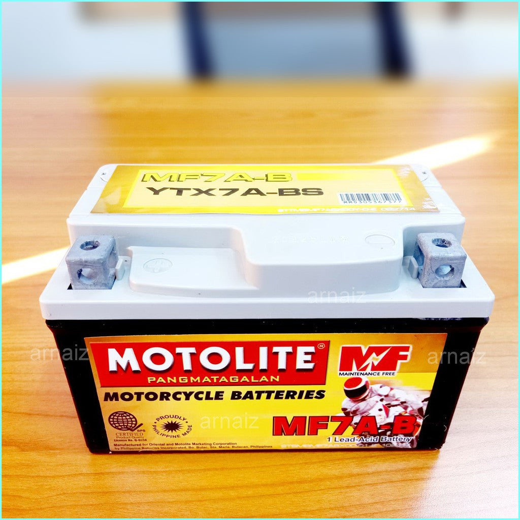 Motolite MF7A-B Maintenance Free Motorcycle Battery YTX7A-BS MF7A MF7 YTX7A BS Battery