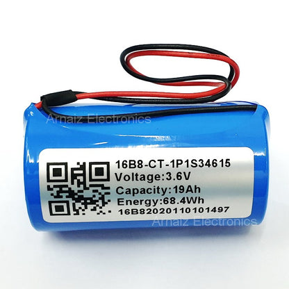 Size D 1 Cell Lithium Battery 3.6V 19Ah w/ Connector ER34615 34615 D Cell LS33600 Batteries 19000mAh