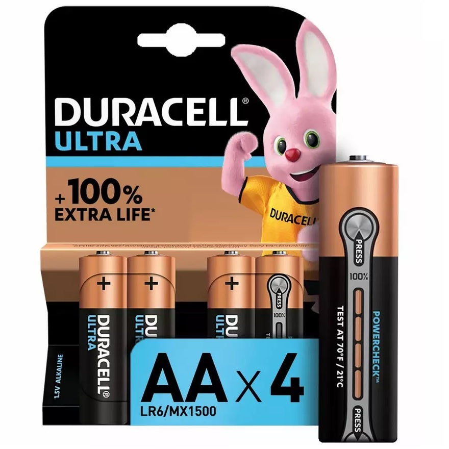 Duracell AA Ultra Alkaline (4pcs) Battery MX1500 LR6