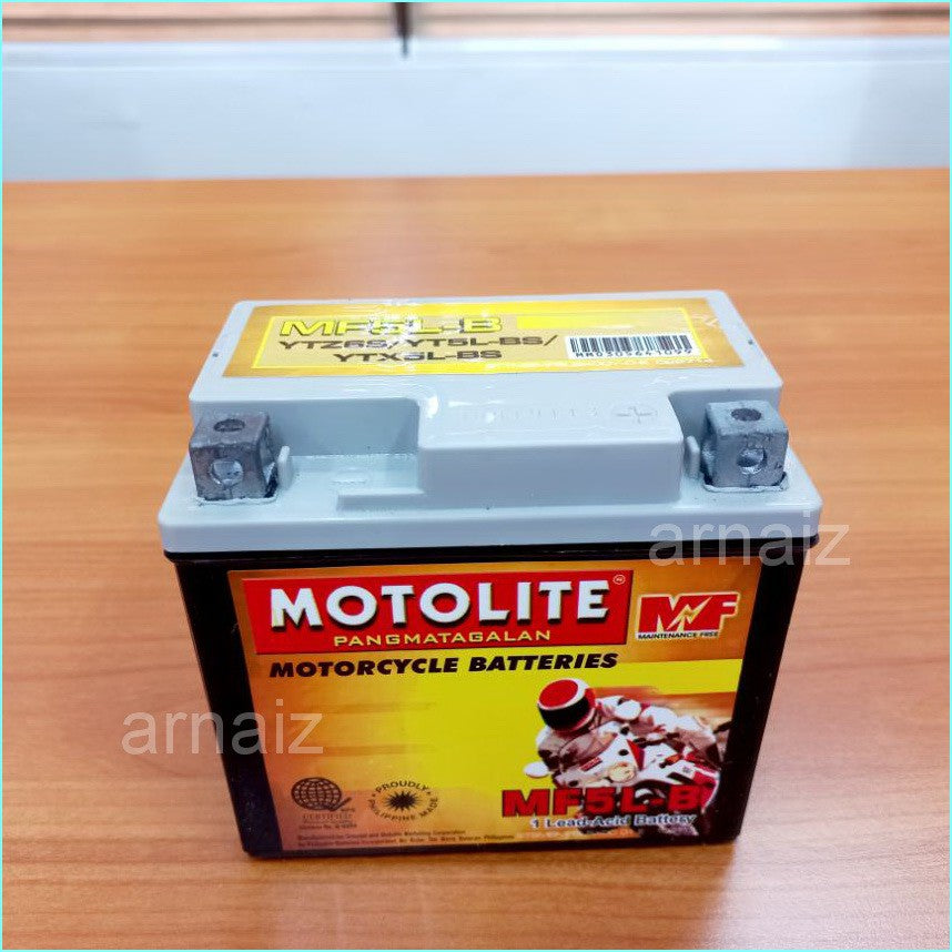 Motolite MF5L-B Maintenance Free Motorcycle Battery ( YTZ6S YT5L-BS YTX5L-BS MF5LB )