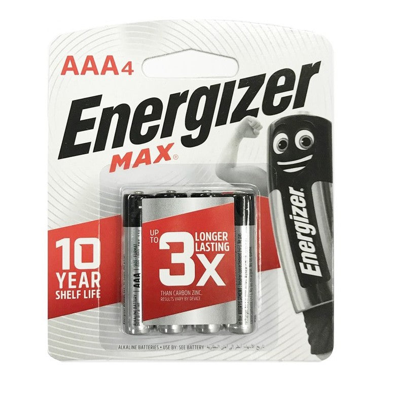 Energizer AAA Batteries (4 pcs) Energizer MAX AAA Alkaline Battery Original Sealed in Blister Pack