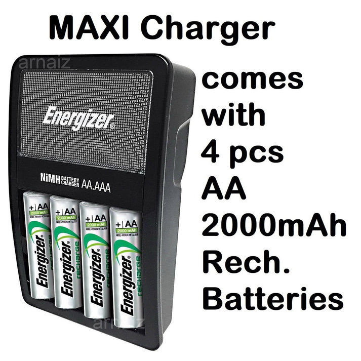 Energizer Battery Charger Recharge MAXI for AA and AAA CHVCM4 with fre ...