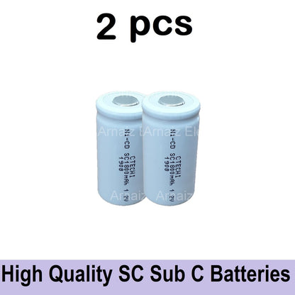 2-20pcs Screw Driver Electric Drill SC Batteries 1.2V 1800mah Sub C Ni-Cd Rechargeable Battery SUBC