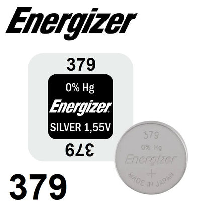 Energizer 379 SR63 (1pc) 1.55v Silver Oxide Button Cell Battery Mercury Free SR521SW V379 SR521 GP79