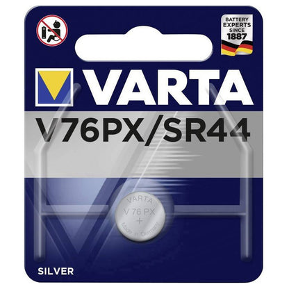 Varta V76PX SR44 (1pc) 1.55v Silver Oxide Button Cell Battery in Blister Pack Varta V 76PX 4075