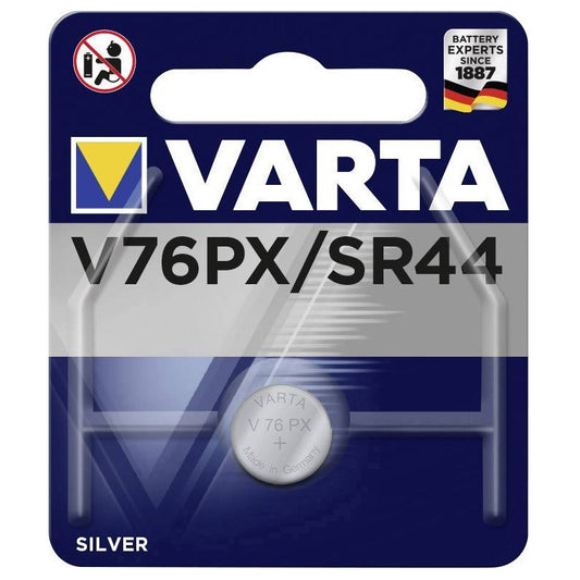 Varta V76PX SR44 (1pc) 1.55v Silver Oxide Button Cell Battery in Blister Pack Varta V 76PX 4075