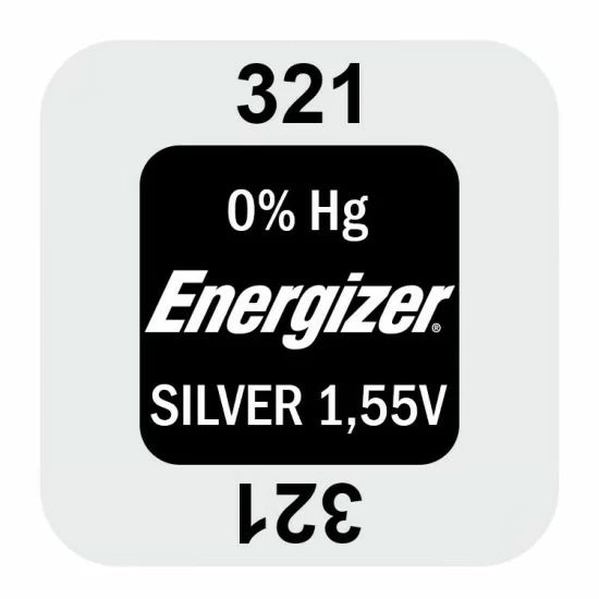 Energizer 321 SR65 (1pc) 1.55v Silver Oxide Button Cell Battery Mercury Free V321  SR616SW 611  D321