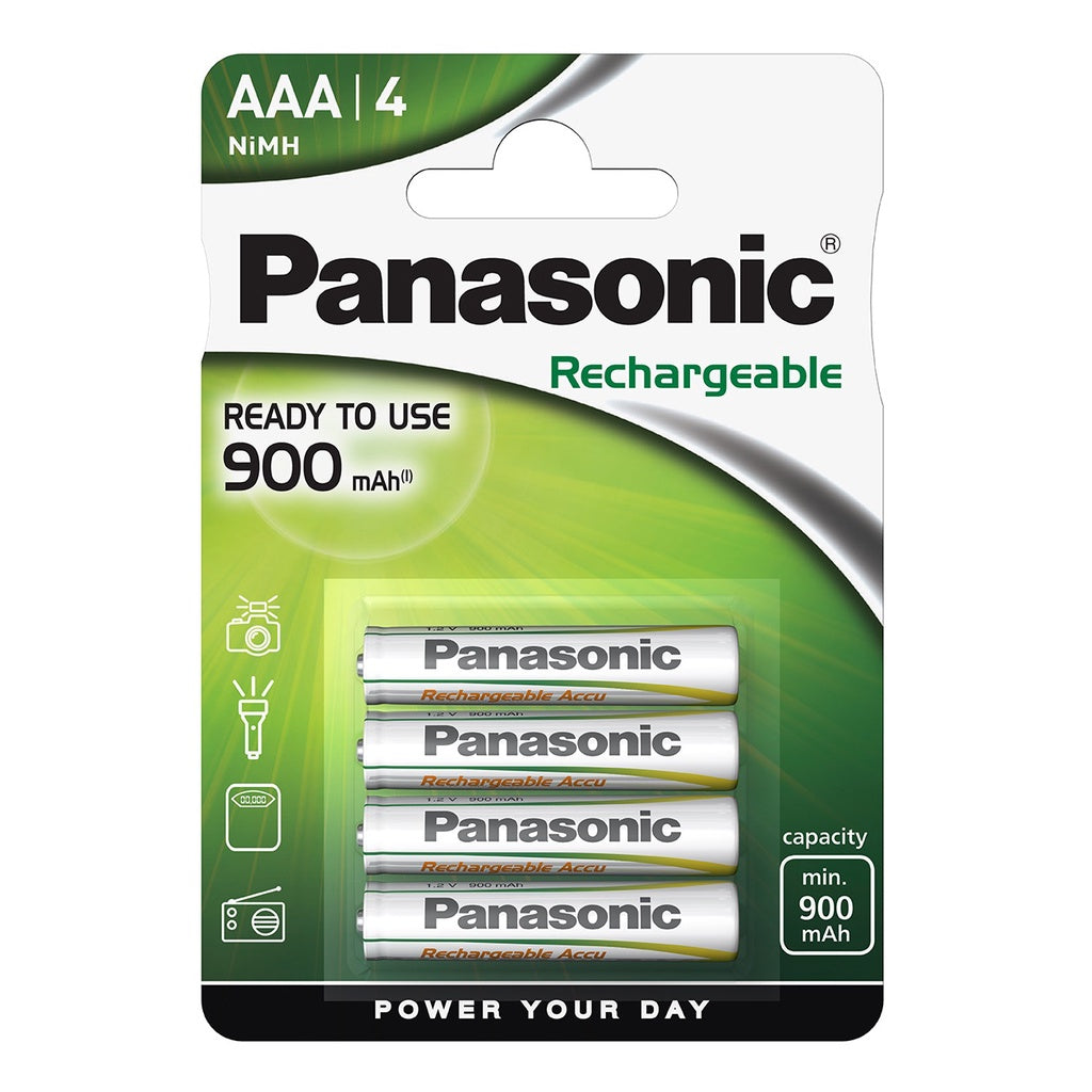 Panasonic AAA Rechargeable Accu (4pcs) Battery Rechargeable AAA Batteries 900mAh HHR4XXE 4BP