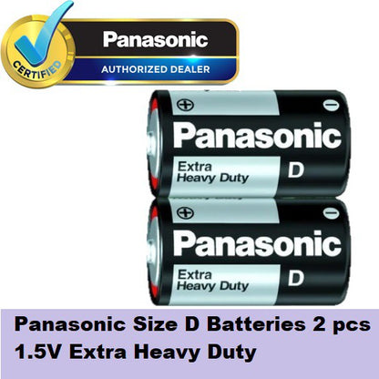 PANASONIC Size D (2pc) Battery Black Extra Heavy Duty 1.5V R20NPT/2S-P Panasonic size D Batteries